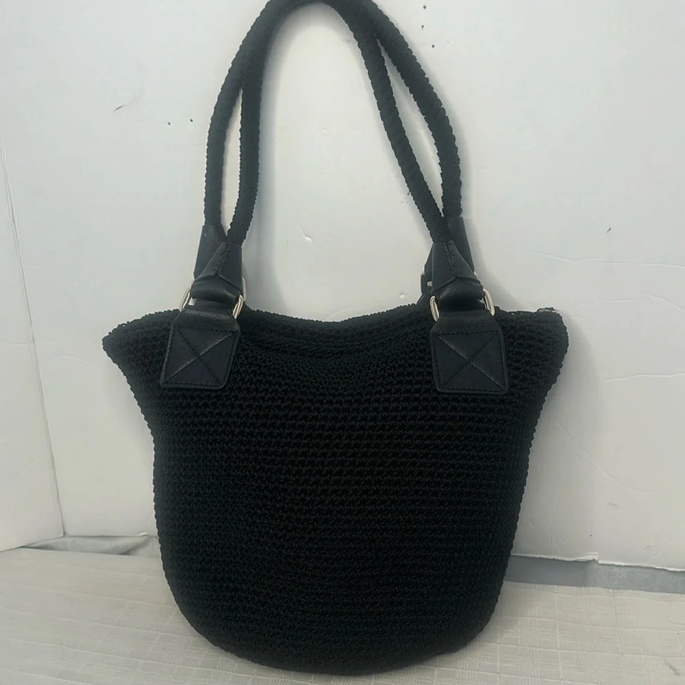 THE SAK  Lucca Black Crochet Leather